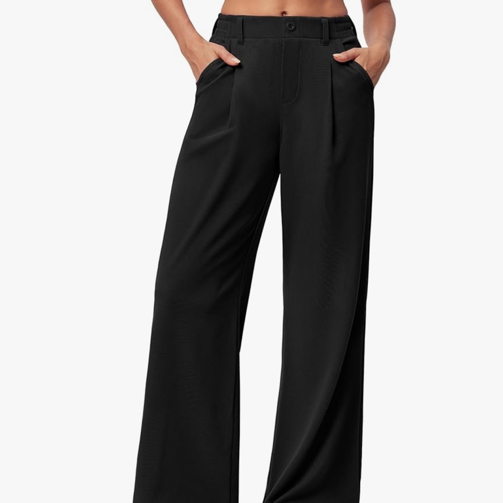 Chic Black Wide-Leg Women's Trousers